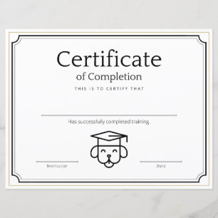 Certificado de conclusão de formação Pet