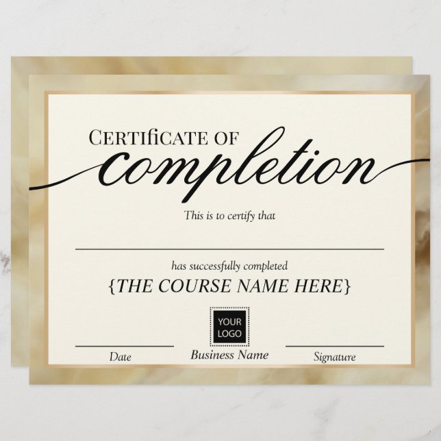 Certificado de conclusão de Prêmio de Agate Dourad (Frente/Verso)