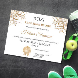 Certificado de conclusão de Yoga em Reiki