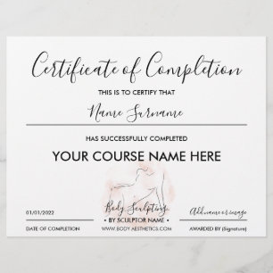 Certificado de conclusão do Bronzer de Contorno do