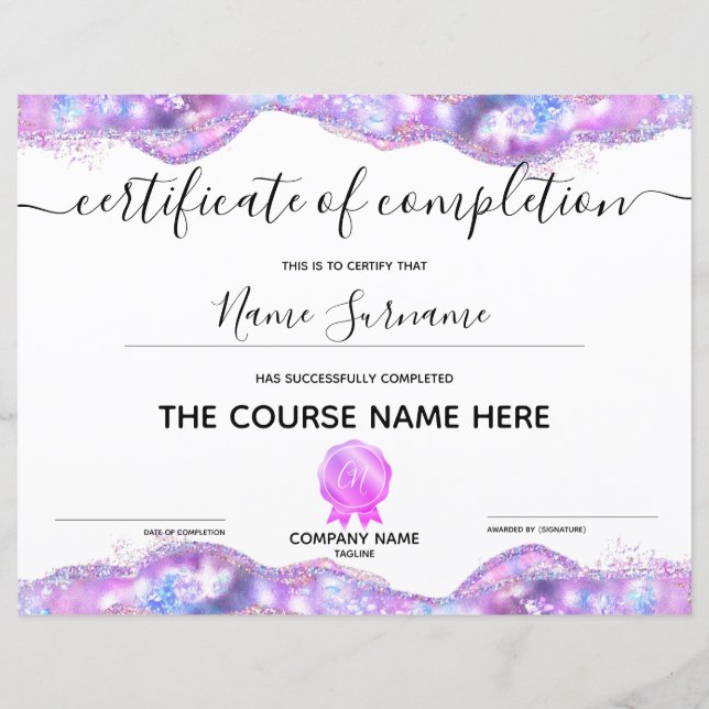 Certificado de Conclusão do Curso de Conclusão (Frente)