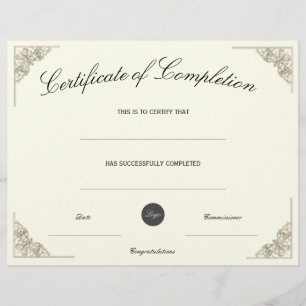 Certificado de conclusão do Vazio com logotipo pe