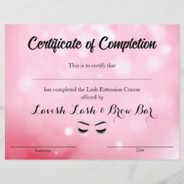Certificado de conclusão Lash