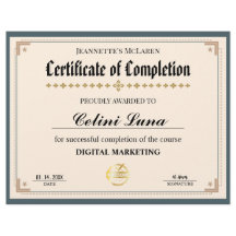 Certificado de Conclusão Moderno Verde e Dourado