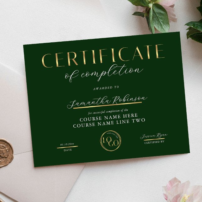Certificado de Conclusão Prêmio Logotipo Verde e D (Criador carregado)