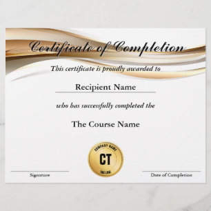 Certificado de conclusão Prêmio personalizável