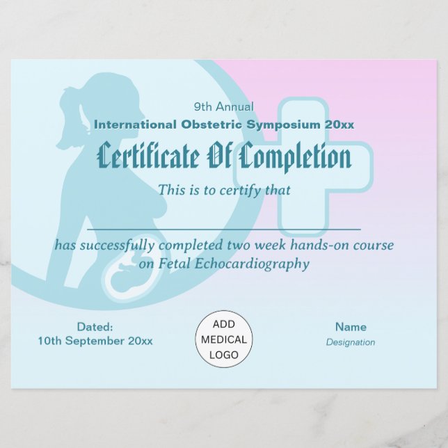 Certificado de Conferência de Obstetrícia e Gineco (Frente)
