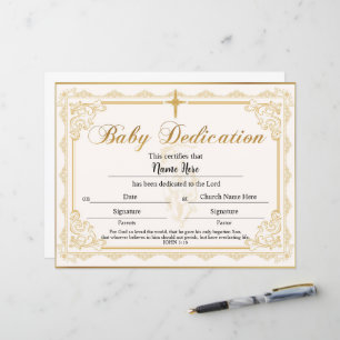 Certificado de Dedicação para Bebês Dourado