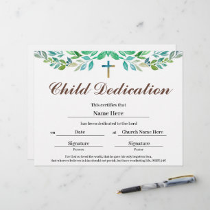 Certificado de Dedicação para Crianças de Folha