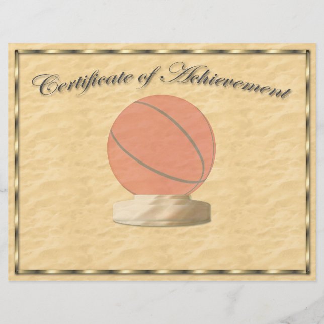 Certificado de Desempenho de Basquete (Frente)