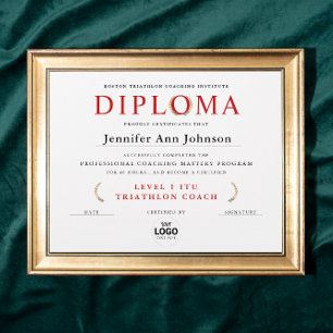 Certificado de Diploma de Graduação Coroa de Ouro