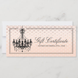 Certificado de entrega de chandelier Dourado rosa
