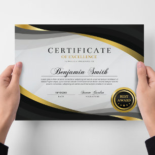 Certificado de Excelência Prêmio Black & Gold