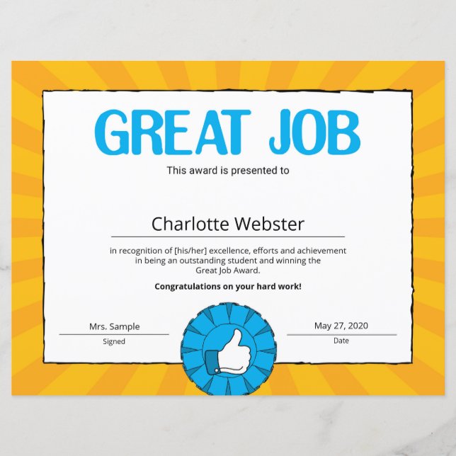 Certificado de excelente de Realização PDF (Frente)