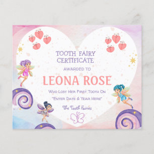 Certificado de fada dentária de orçamento Person