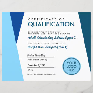 Certificado de Formando para animais de terapia az