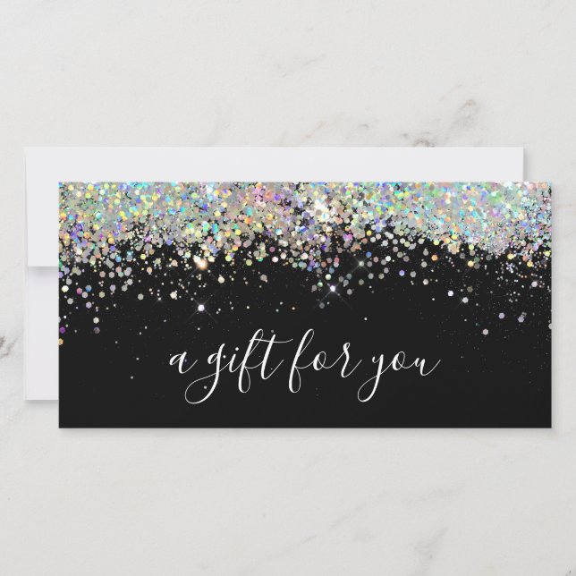 Certificado de Gift Preto para Glitter Holográfico (Frente)