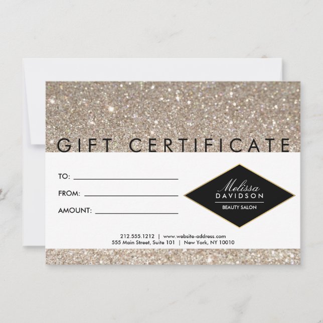 Certificado de Glitter de Platina e de Glamor (Frente)