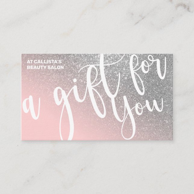 Certificado de Glitter de Prata Rosa Blush (Frente)