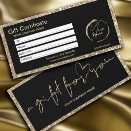 Certificado de Glitter Dourado Moderno