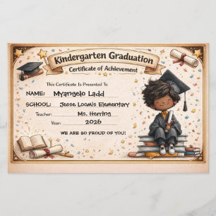 Certificado de Graduação de Jardim de Infância Div