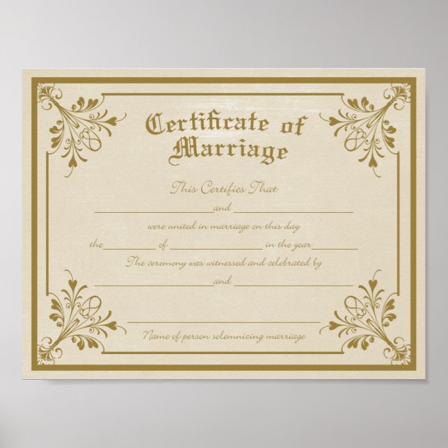 Certificado de Impressão de arte Casamento (Frente)