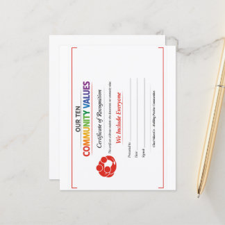 Certificado de Inclusão de Valor 4.5x 5.6 Folha de