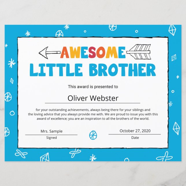 Certificado de Irmão Azul LittleBrother (Frente)