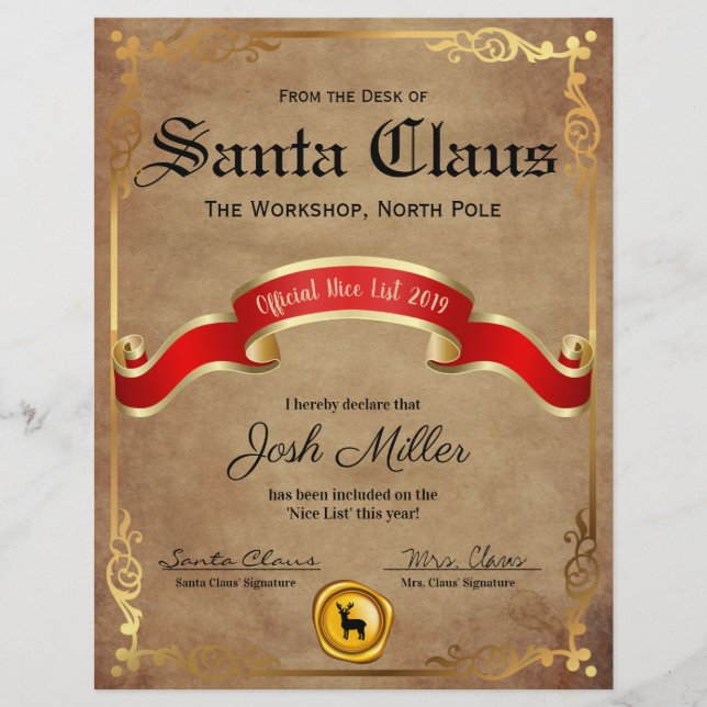 Certificado de Lista de Nice Oficial (Frente)