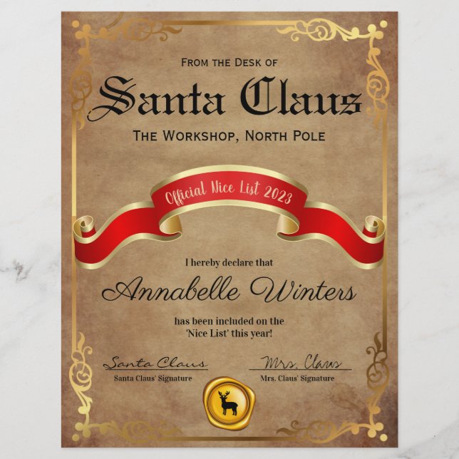 Certificado de Lista de Nice Oficial (Frente)