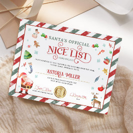 Certificado de Lista de Nice Oficial de Natal para