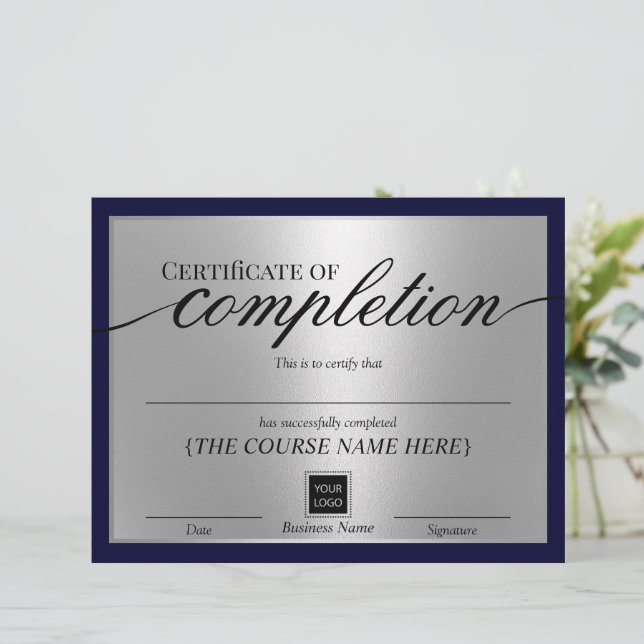 Certificado de Marinho de conclusão e Prêmio prata (Em pé/Frente)