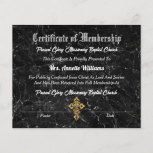 Certificado de Membro da Igreja