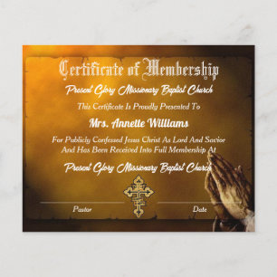 Certificado de Membro da Igreja