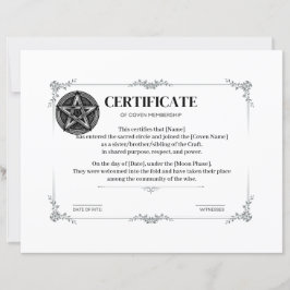 Certificado de Membros de Coven