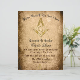 Certificado de Mestre Maçom do Ano 