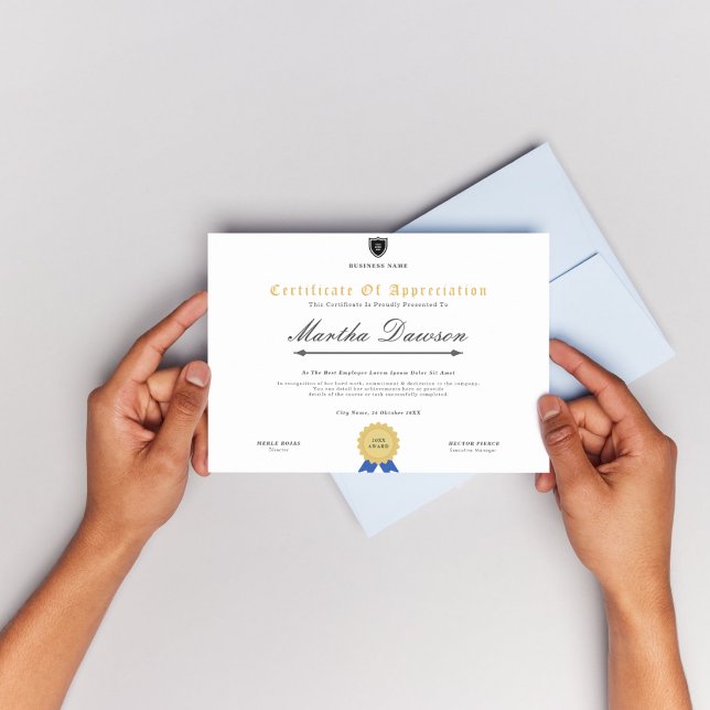 Certificado de Negócios Personalizado Profissional (Criador carregado)
