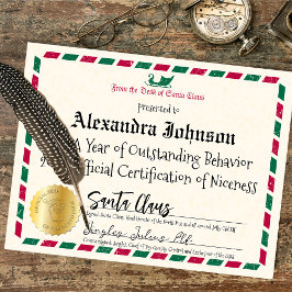 Certificado de Nice Vintage Airmail Santa Claus
