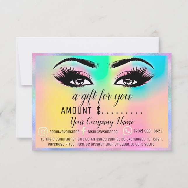 Certificado de Oferta Comercial Hológrafo Rainbow  (Frente)