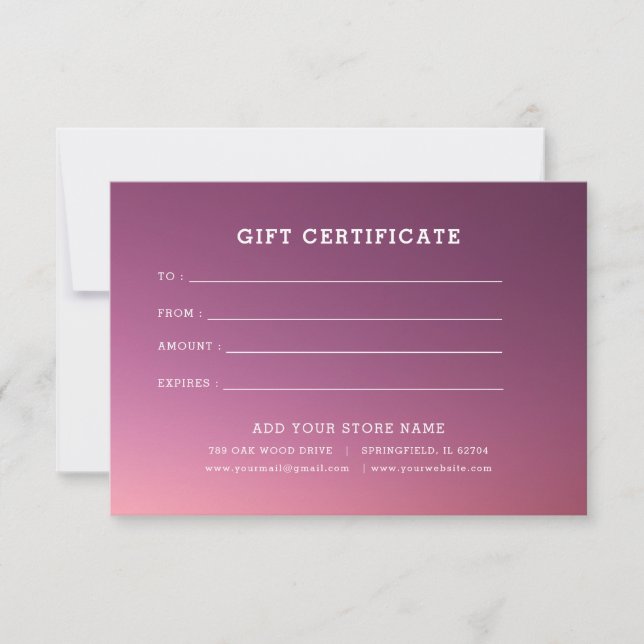 Certificado de oferta comercial minimalista com lo (Frente)