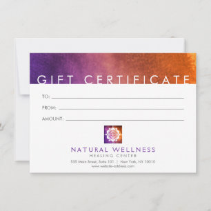 Certificado de Oferta de Bem-Estar Roxo Abstrato m