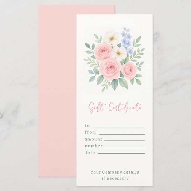 Certificado de Oferta de Cores Aquáticas Florais P (Frente/Verso)