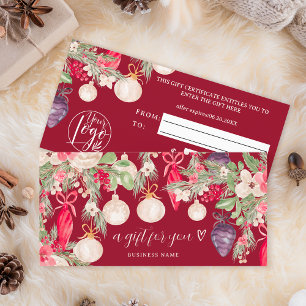 Certificado de oferta de logotipo de inverno festi