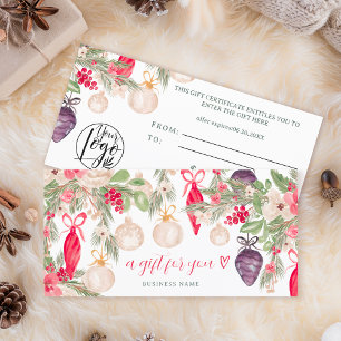 Certificado de oferta de logotipo de inverno festi
