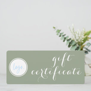 CERTIFICADO DE OFERTA DE LOGOTIPO DE NEGÓCIOS VERD