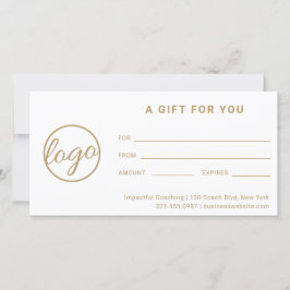 Certificado de oferta de logotipo Dourado moderno