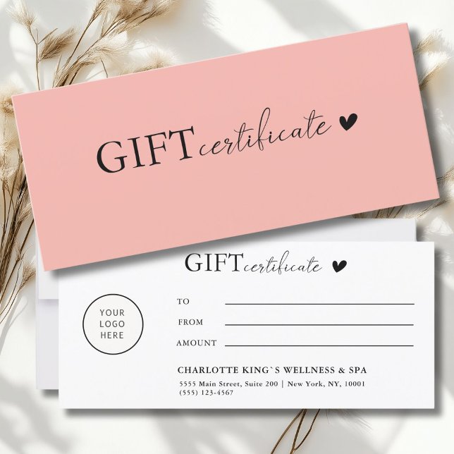 Certificado de oferta de logotipo específico do cl (Customer specific, Logo Business Gift Certificate)