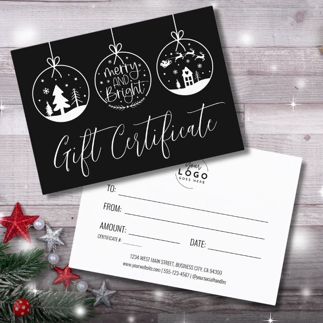 Certificado de oferta de Natal de inverno (Red Christmas Holiday Business Gift Certificate)