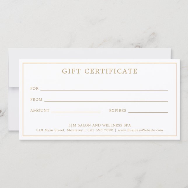 Certificado de oferta de negócios Dourada Elegante (Frente)