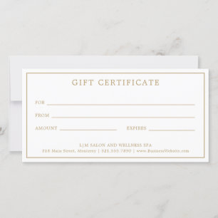 Certificado de oferta de negócios Dourada Elegante